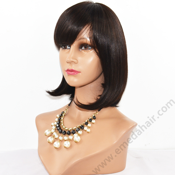 Wholesale high quality remy silk straight glueless full lace human hair wig YL065